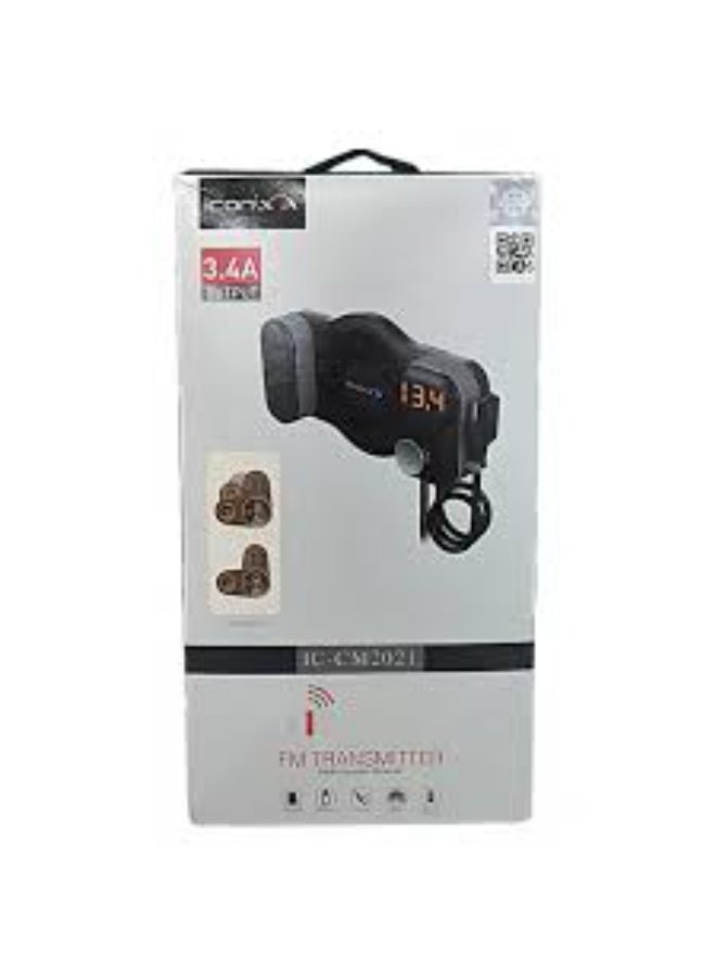 آيكونكس جهاز إرسال FM للسيارة مع تحكم عن بُعد iConix IC-CM2021 - أسود - Image 2
